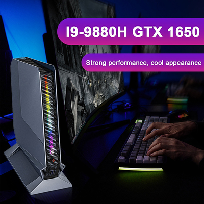Super I9 9880H 9th Gaming มินิเดสก์ท็อปคอมพิวเตอร์พีซีพร้อม Win10 การ์ดแสดงผล 1650 4GB โดยเฉพาะ
